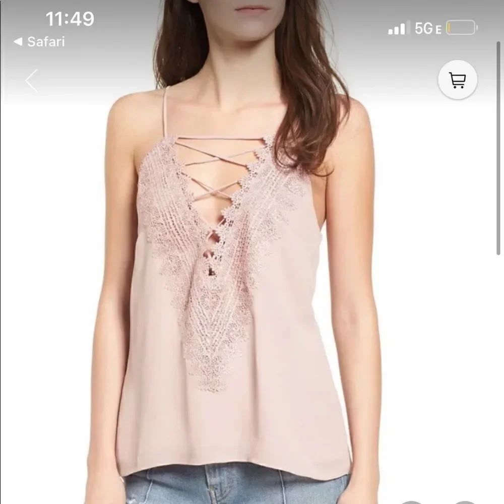 Nordstrom Wayf Lace Cami Top in Blush
